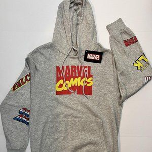 Marvel Comics Hoodie Pullover Adult L Gray Sweatshirt Avengers Graphic